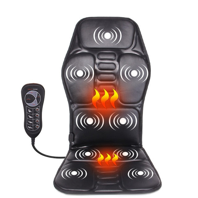 Car Electric Massage Chair Pad Heating Vibrating Back Massager Chair  Cushion Home Office Lumbar Pain Relief