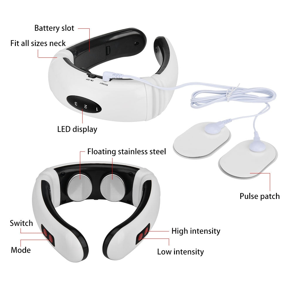 Rechargeable Electric Infrared Heating Pulse Back Neck Massager for pain relief relaxation 3