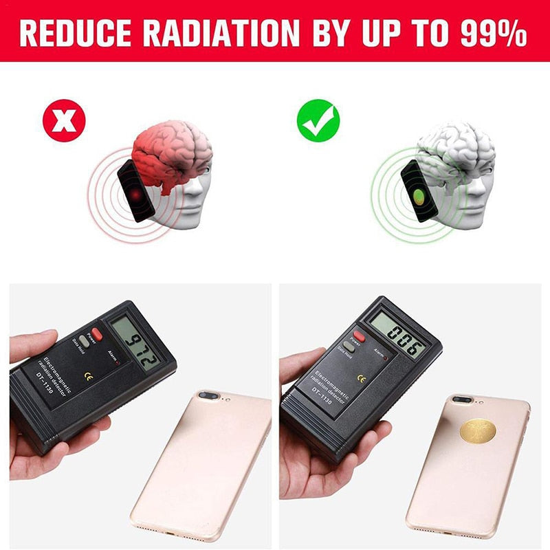 Anti Radiation Phone Sticker 24K Golden Round EMF Protector EMR Blocker