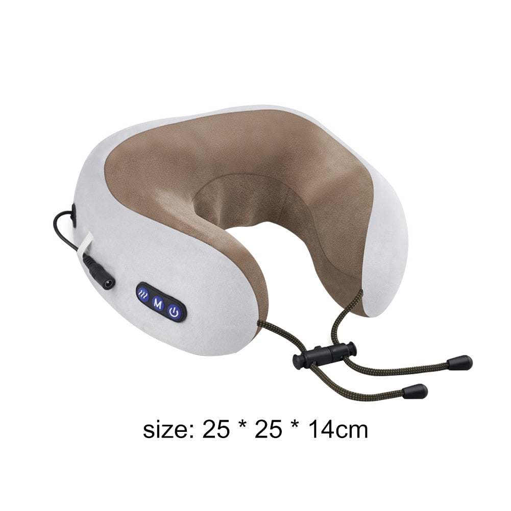 Electric U shaped Pillow Multifunctional Portable Shoulder Cervical Massager Travel Home Car Relaxing Neck Massage