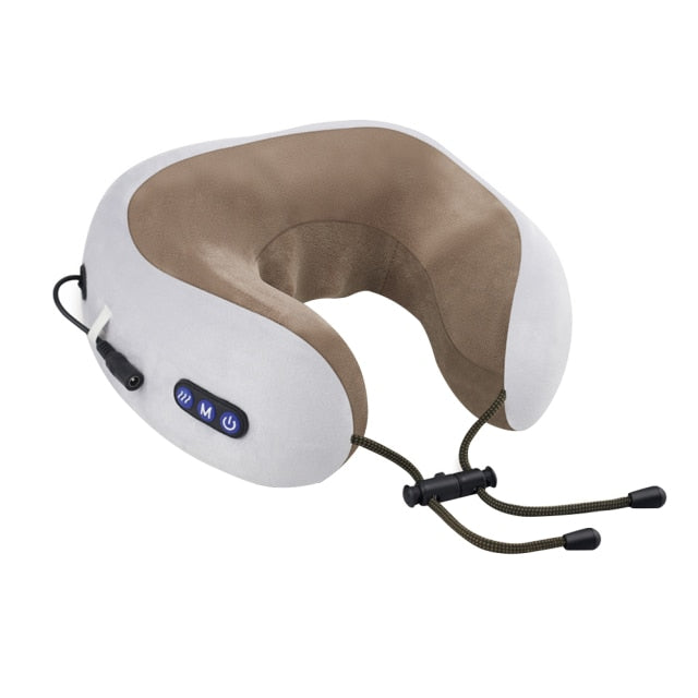 Electric U shaped Pillow Multifunctional Portable Shoulder Cervical Massager Travel Home Car Relaxing Neck Massage