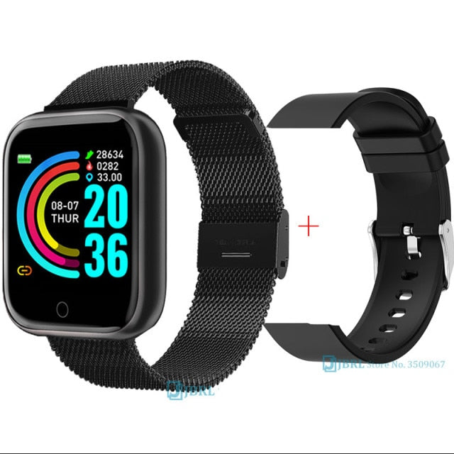 New Fashion Electronic Square Stainless Steel Smart Sports Watch for Men Women