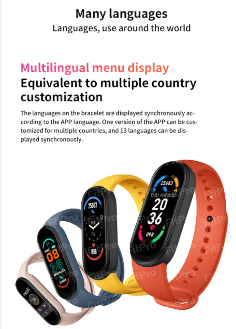 fitness tracking smart watch for men women multilingual menu display