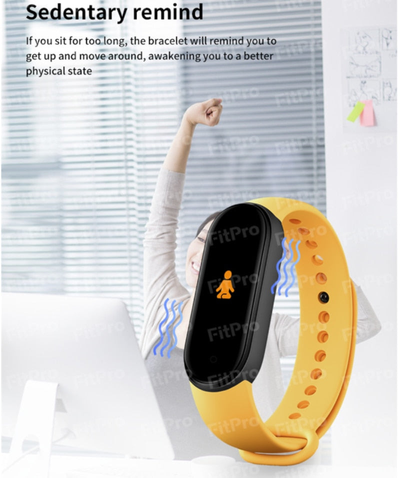fitness tracking smart watch for men women yellow color