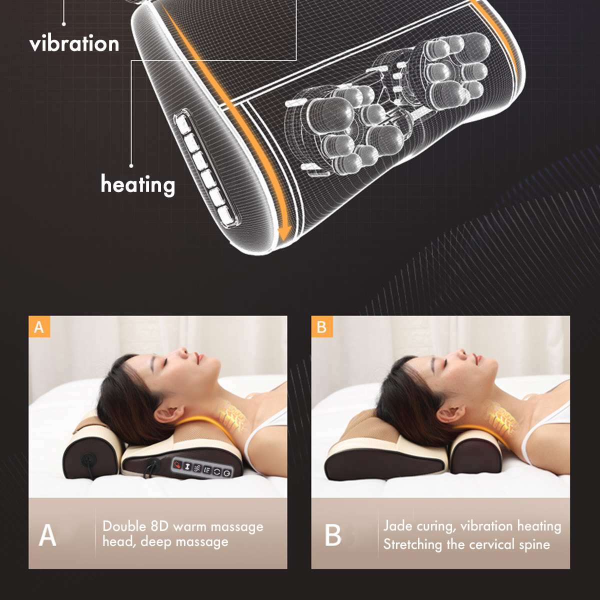 6 Modes Neck Massage Heating Therapy Pillow with Vibration – Always  Beautiful 4 less