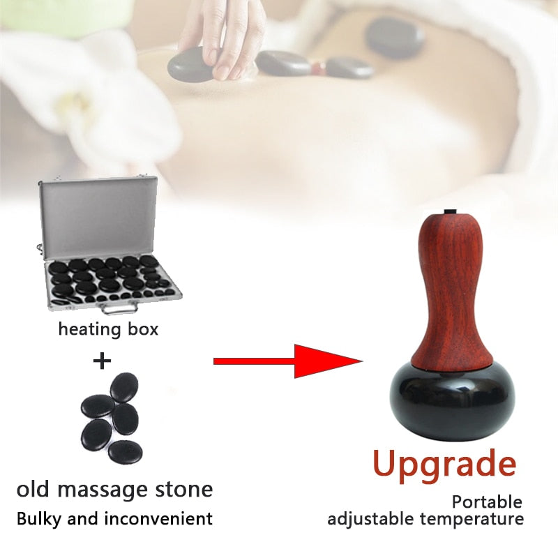 Gua Sha Natural Energy Hot Stone Electric Back Massager For Spa Give You Relax and Relieve From Stress