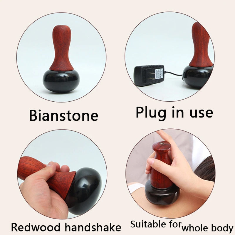 Gua Sha Natural Energy Hot Stone Electric Back Massager For Spa Give You Relax and Relieve From Stress