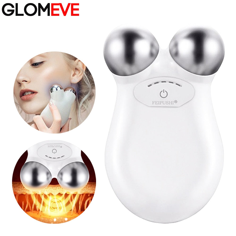 Face Lifting Microcurrent Roller Facial Massage Machine, Get Slimming Beatuy Thin Face and Neck
