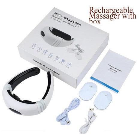 Rechargeable Electric Infrared Heating Pulse Back Neck Massager for pain relief relaxation